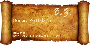 Beros Zoltán névjegykártya